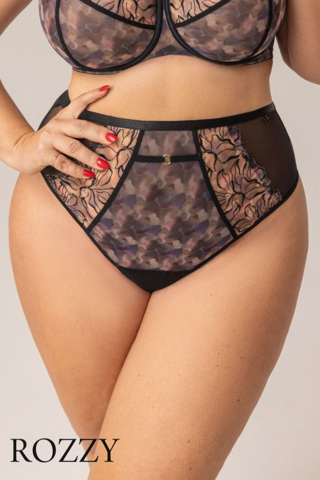 Трусы бразильяна Kris Line Blurry черный/мультиколор