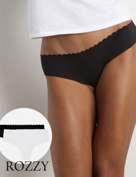 Трусы бразильяна обрезные хлопковые DIM Body Touch 05DR черный/белый (уп.2шт.)