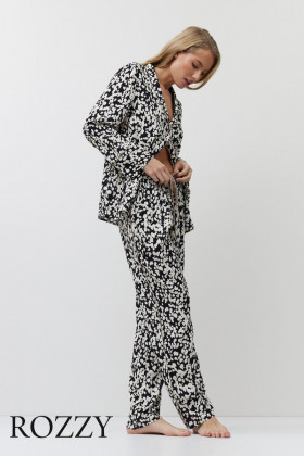 Пижама вискозная Aruelle Solene черный/молочный